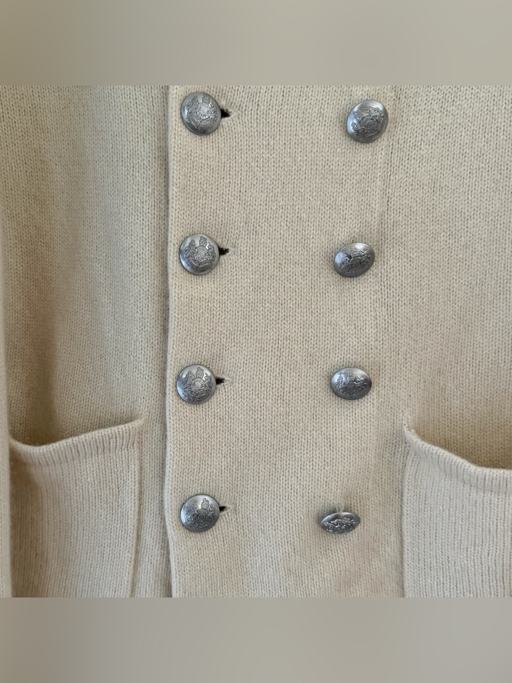 Vintage Lauren Ralph Lauren Wool / Cashmere Knit Blazer L - Picture 4 of 7